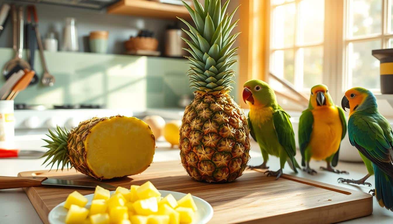 prepare pineapple for birds